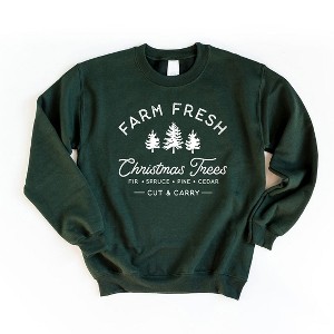 Simply Sage Market Women's Graphic Sweatshirt Farm Fresh Christmas Trees - 1 of 3