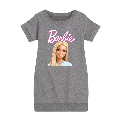 - Barbie - Original Barbie Graphic Short Sleeve Fleece Dress