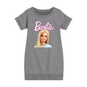 - Barbie - Original Barbie Graphic Short Sleeve Fleece Dress - 1 of 3