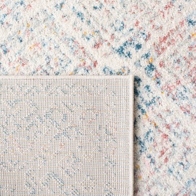 Ivory and Terracotta 5' Square Hand-Knotted Boho-Chic Area Rug