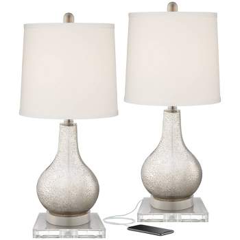 Bedroom Lamps Tall Silver Living Waylon Table Off-white Coastal 2 Modern Bedside Glass Room : 360 Shade Luxe 28\