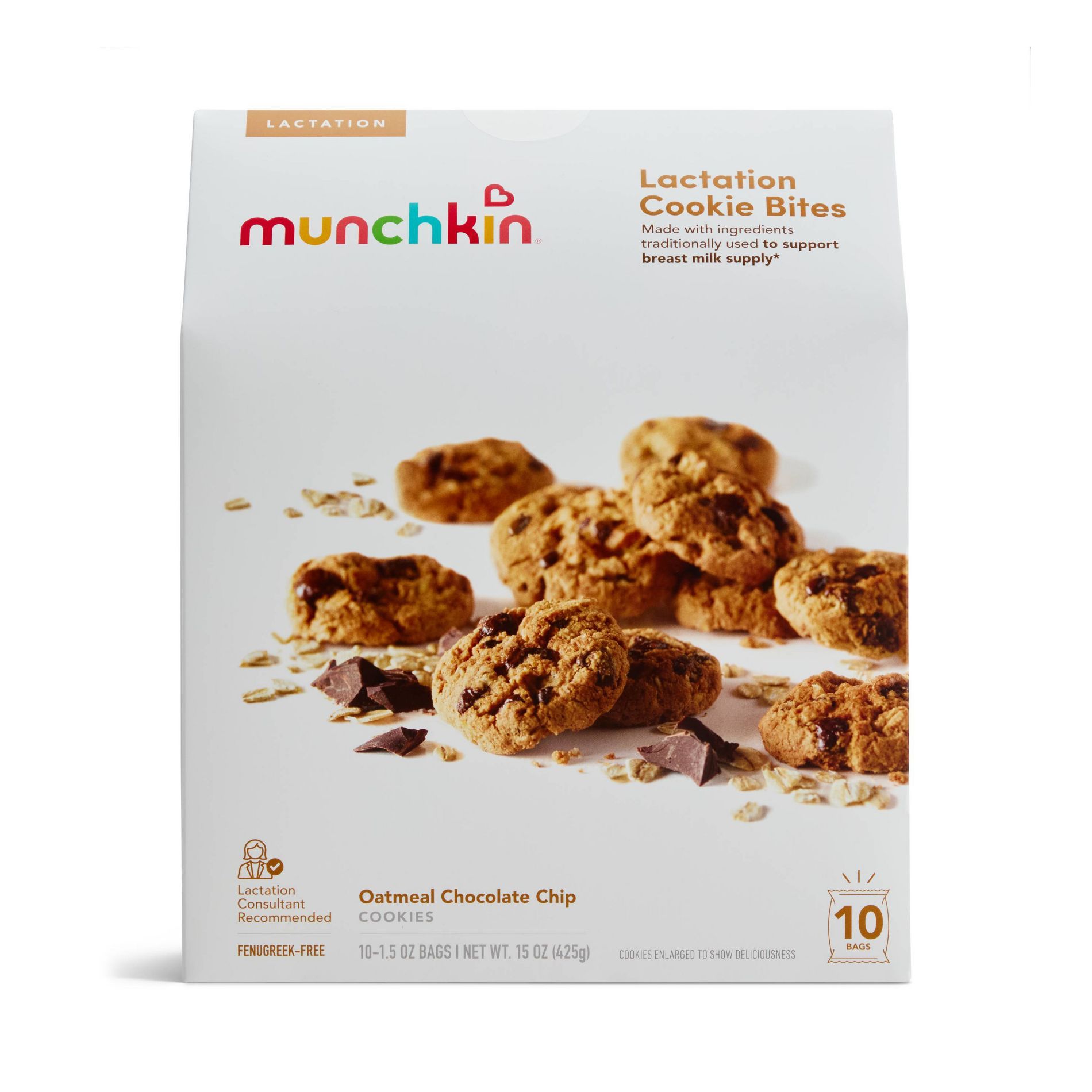 Munchkin Milkmakers Lactation Cookie Bites Oatmeal Chocolate Chip