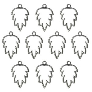 Unique Bargains Alloy Necklace Resin Casting Maple Leaf Shaped Pendant Frames 1.4" 10 Pcs - 1 of 4