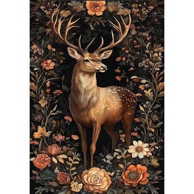 Fulvari Christmas Reindeer Journey Print Non-Slip Rubber Backing Indoor Area Rug Holiday Home Decor for Living Room Bedroom Bathroom