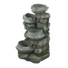 NAYSAYE Fountain Indoor Outdoor 4 Tier Cascading Rock Bowl Polyresin Freestanding for Garden Lawn Porch, Gray, 15"*31.5"*29.7" - 2 of 4