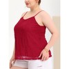Agnes Orinda Women's Plus Size Lace Adjustable Strap Elegant Camisole - 2 of 4