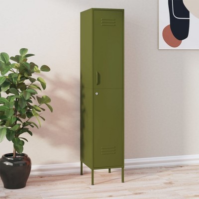 VidaXL Locker Cabinet Olive Green 13.8 in.x18.1 in.x70.9 in. Steel