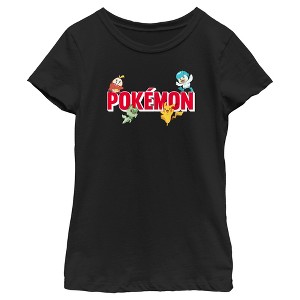 Girl's Pokemon Logo Characters T-Shirt - 1 of 4
