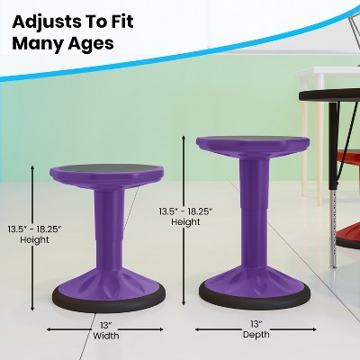 Purple Adjustable Height Kids Active Learning Stool