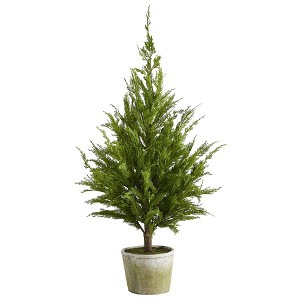 Nearly Natural 3.5’ Cedar Pine “Natural Look” Artificial Tree in Decorative Planter - 1 of 1