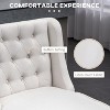 Beige 27" 180 Degree Swivel Bar Height Bar Stool Set of 2 with Solid Wood Footrest and Button Tufted Design - 2 of 4