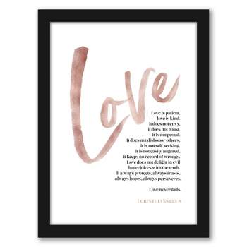 Americanflat Motivational Love Is Patient By Elena David Black Frame Wall Art