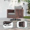 Sonkuki 6-Piece Patio Conversation Set with Swivel Rocking Chair and Side Table, Navy Blue Cushion - 4 of 4