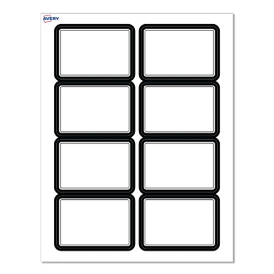 Avery® Name Tags, 2-1/3" x 3-3/8", Double Black Border, 80ct