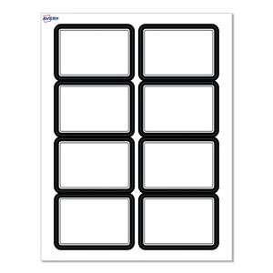 Avery® Name Tags, 2-1/3" x 3-3/8", Double Black Border, 80ct - 1 of 4