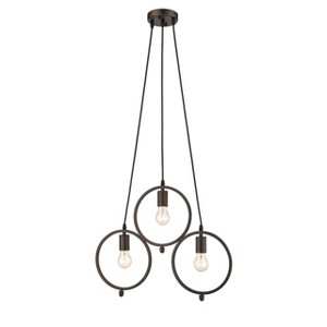 Chloe Lighting Ironclad Industrial 3 Light Rubbed Bronze Ceiling Pendant 21.5" Wide - 1 of 3
