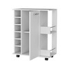HomeRoots White Rolling Bar Cart With Wine Storage - 4 of 4