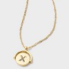 14K Gold Dipped Crystal and Mother of Pearl Circle Spinner Initial Necklace - A New Day™ - 4 of 4