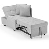Erommy 3-in-1 Sleeper Sofa Chair Bed , 5-position Adjustable Backrest Pull Out Sofa Bed with Faux Linen Sofa Fabric - 3 of 4