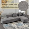 110" Modern Sectional Sofa Couch For Living Room Curved Upholstered Sofa Couch With Chaise Lounge,4-Seat Chenille Fabric Sofa Couch-Cuddlewood - 3 of 4