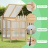 31.7"H Fir Wood Cold Frame Greenhouse, 2 Tier Raised Planter Box with Transparent Openable Top, Wood Garden Greenhouse for Garden Backyard Brown - 4 of 4