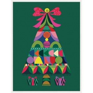 Amanti Art Geometric Christmas Tree by Rachel Lee 3 Birdies Studio Canvas Art Framed - 1 of 4