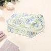 Unique Bargains Floral Quilting Makeup Bag Blue Green 1 Pc - 3 of 3
