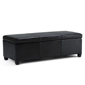 CAVINAS Faux Leather Storage Ottoman Bench,Upholstered Ottoman with Stitching Design for Living Room,Bedroom - 1 of 4