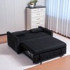 APRILSOUL Sleeper Sofa Bed, 3-in-1 Velvet Pull Out Couch with Armrests, Storage Pockets and 2 Pillows, Adjustable Backrest - 3 of 4