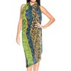 LA LEELA Women's Beachwear Sarong Coverups Bikini Skirt Swim Cover Up Summer Wraps Swimwear Beach Wrap Skirts for Women One Size Green,Abstract - 2 of 4