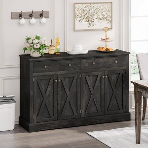 VYNXARIA Vintage Sideboard with X-Design, Two Drawers & Four Doors - 1 of 4