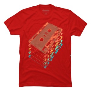 Men's Design By Humans Cassette Tapes By robotface T-Shirt - 1 of 4
