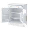 TiramisuBest Modern Freestanding Kitchen Pantry, 2-Piece Buffet & Coffee Bar Cabinet with Drawer, Adjustable Shelves for Dining & Kitchen, White - 3 of 4