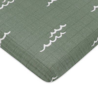 Babyletto Ocean Waves Muslin Midi Crib Sheet