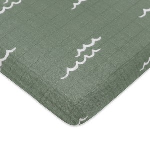 Babyletto Ocean Waves Muslin Midi Crib Sheet - 1 of 4