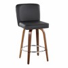 26" Faux Leather Padded Contemporary Counter Stool with Swivel and Bent Wood Legs with Metal Footrest for Kitchen Island or Home Bar, Set of 2 - 2 of 4