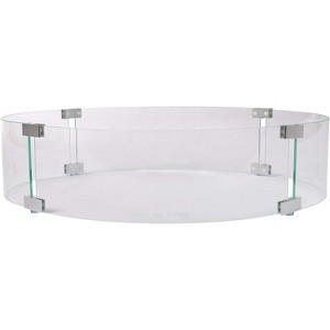 Fire Sense Fire Pit Wind Guard Clear Glass Tempered Glass For Propane, Gas, Fire Pits and Patio Heaters - Round - 26 Inches - 1 of 4