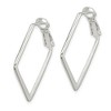 Black Bow Jewelry Flat Square Hoop Earrings in Sterling Silver - 30mm (1 1/8 Inch) - 2 of 4