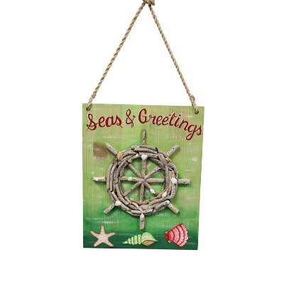 Beachcombers 13" Wood Ship's Wheel Holiday Wall Decor Decoration
