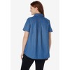 Woman Within Plus Size Short-Sleeve Denim Shirt - 3 of 4