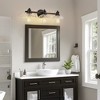 YANSUN 25 in. 3-Light Black Vanity Light with Clear Cylinder Glass Shades - Wall Sconce for Bathroom, Vanity, and Powder Room - 3 of 4