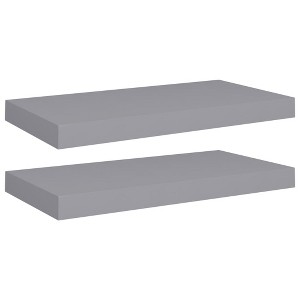 vidaXL Floating Wall Shelves 2 pcs Gray 19.7"x9.1"x1.5" MDF - 1 of 1