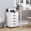 HOMCOM 5 Drawer Office Cabinet Storage Organizer Cabinet with Nordic Minimalist Modern Style & Wheels - 3 of 4
