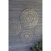 Wall Art 30"H - Set of Four Wire and Handmade Paper Discs Wall Decor, Tan Textured Handmade by Kalalou - 3 of 3