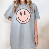 Simply Sage Market Women's Pink Smiley Face Grunge Short Sleeve Garment Dyed Tee - 2 of 3