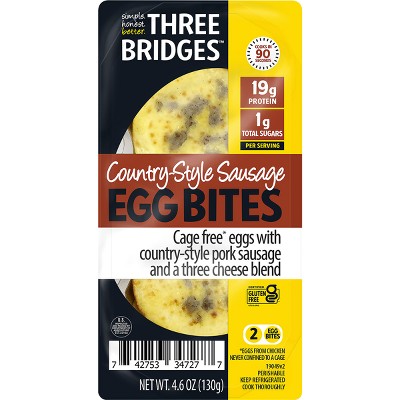 Three Bridges Gluten Free Country-Style Sausage Egg Bites - 4.6oz