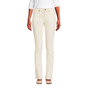 Lands' End Women's Recover Mid Rise Straight Leg Blue Jeans - 1 of 4