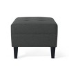 Classic Upholstered Ottoman with Cushioned Top,Velvet Ottoman,Ottoman Bench,Comfortable Living Room Furniture-Maison Boucle - 4 of 4