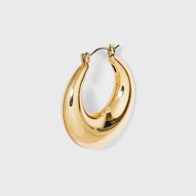 Thick Metal Hoop Earrings - A New Day&#8482; Gold