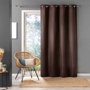 Evideco French Home Goods Elegant Window Curtain Panel - 100% Cotton, Light-Filtering Privacy Drapes, 95x55 Inches - 1 of 4